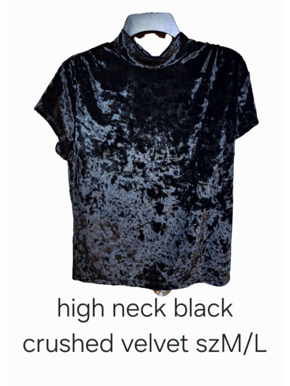 Black Crushed Velvet Tee